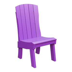Amish Coastal Fanback Patio Dining Side Chair in Bright Purple