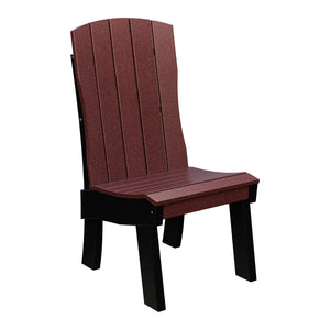 Amish Coastal Fanback Patio Dining Side Chair in Cherrywood & Black