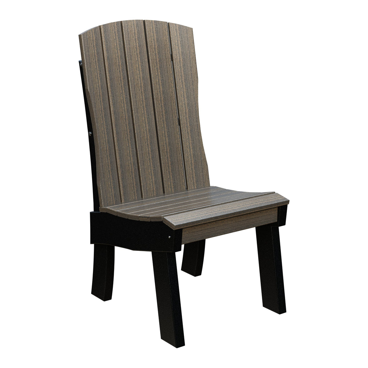 Amish Coastal Fanback Patio Dining Side Chair in Coastal Gray & Black