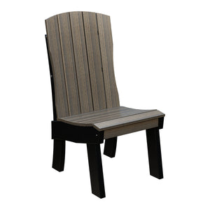 Amish Coastal Fanback Patio Dining Side Chair in Coastal Gray & Black