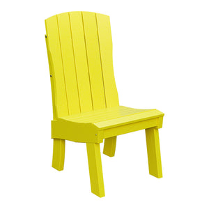 Amish Coastal Fanback Patio Dining Side Chair in Lemon Yellow