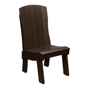 Amish Coastal Fanback Patio Dining Side Chair in Milwaukee Brown
