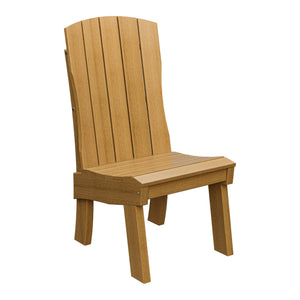 Amish Coastal Fanback Patio Dining Side Chair in Natural Teak