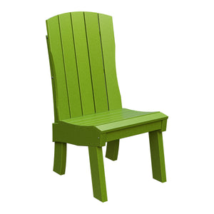 Amish Coastal Fanback Patio Dining Side Chair in Tropical Lime Green