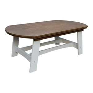 Amish Coastal Fanback 4' x 6' Patio Dining Table in Antique Mahogany & White