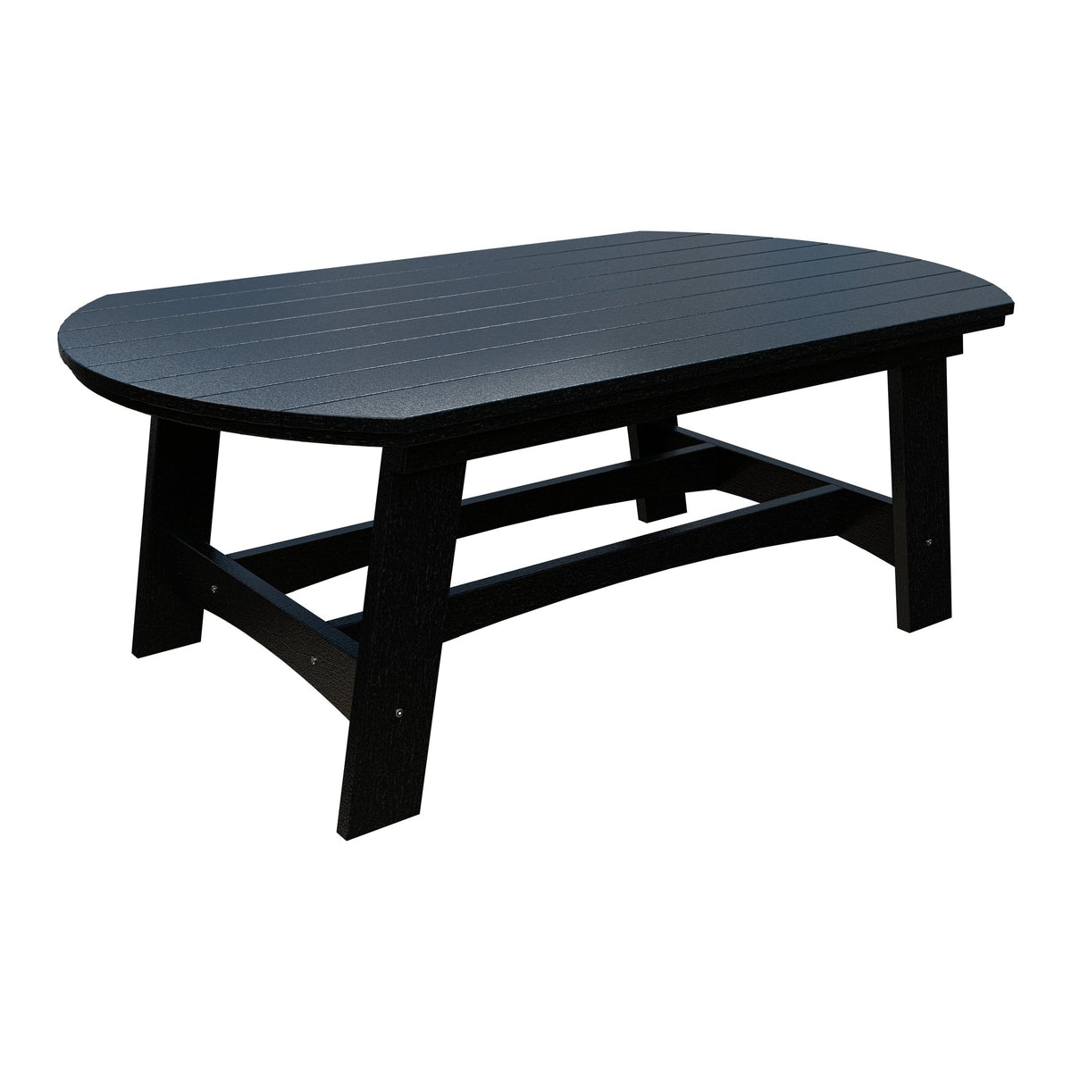 Amish Coastal Fanback 4' x 6' Patio Dining Table in Black