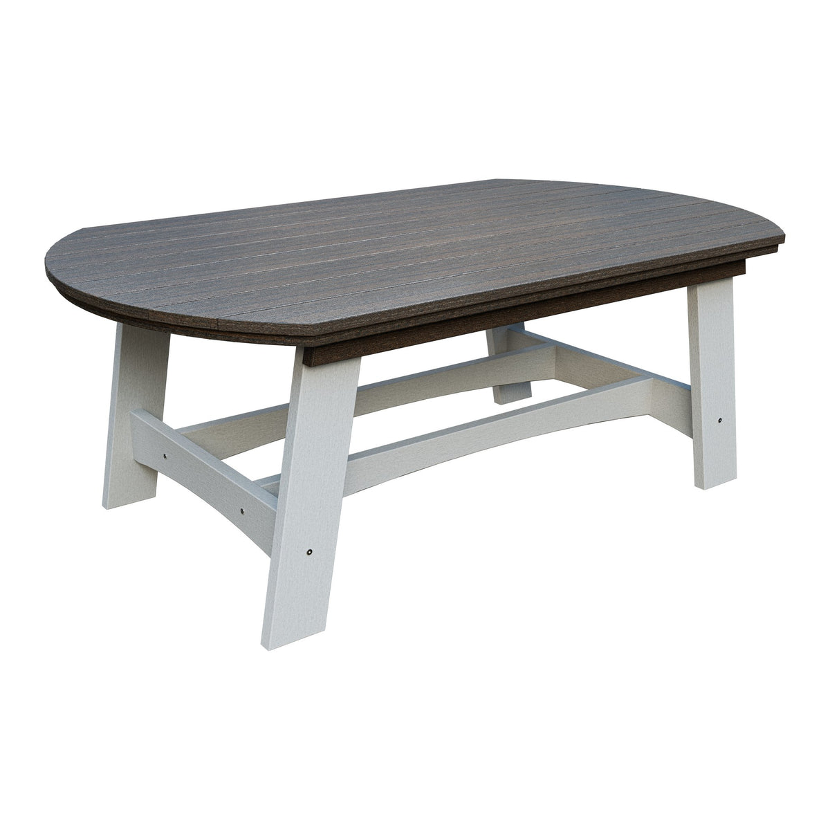Amish Coastal Fanback 4' x 6' Patio Dining Table in Brazilian Walnut & White