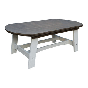 Amish Coastal Fanback 4' x 6' Patio Dining Table in Brazilian Walnut & White