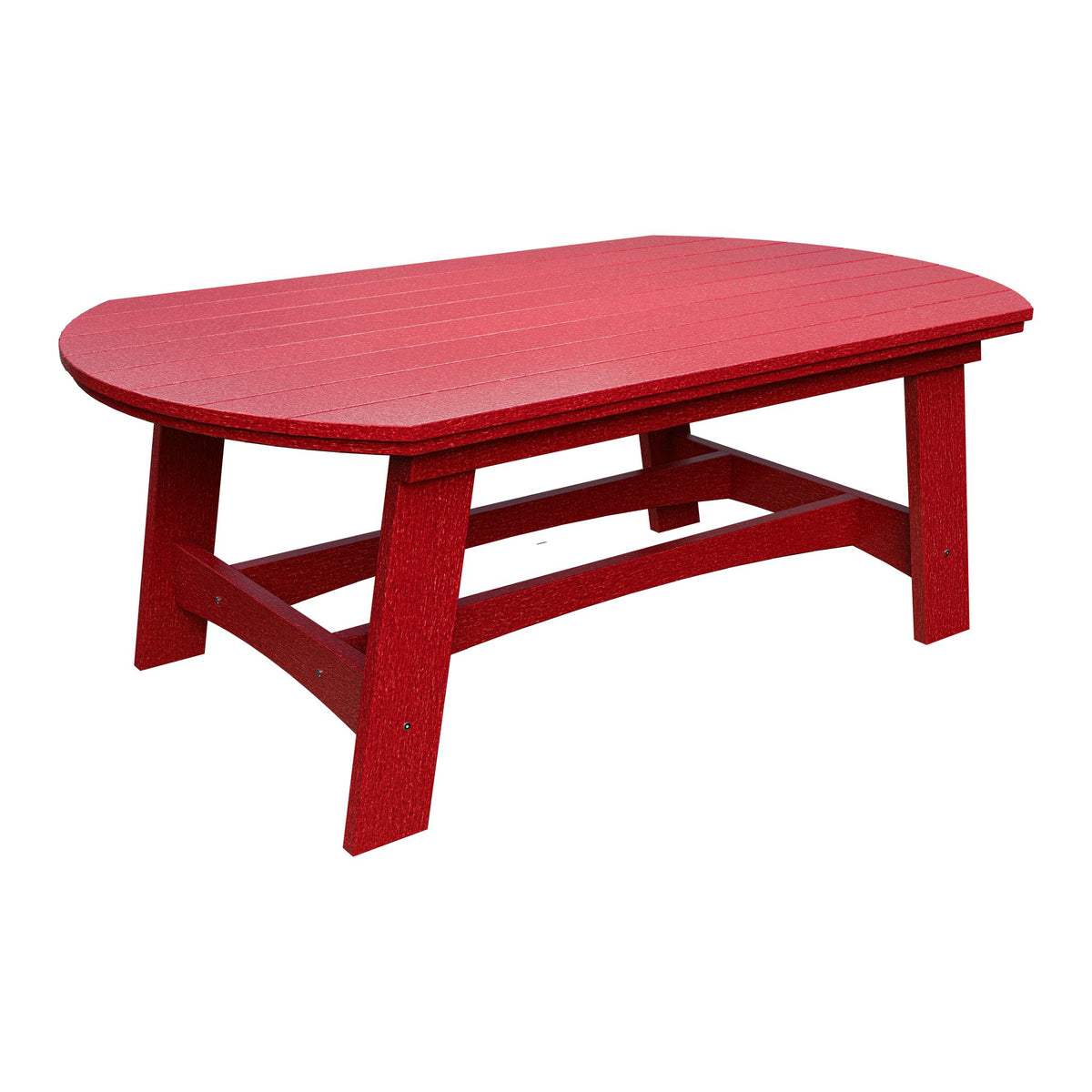 Amish Coastal Fanback 4' x 6' Patio Dining Table in Cardinal Red