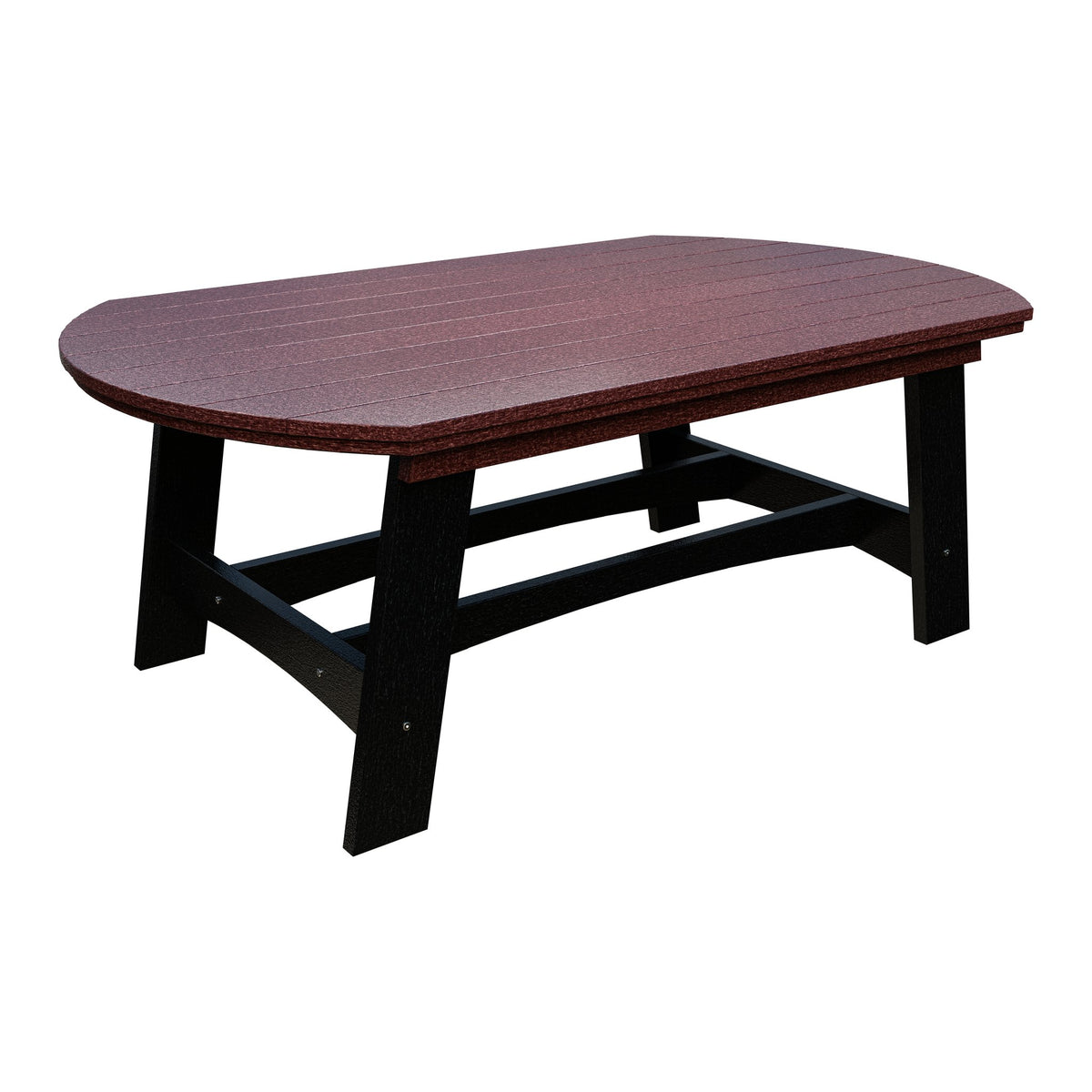 Amish Coastal Fanback 4' x 6' Patio Dining Table in Cherrywood & Black