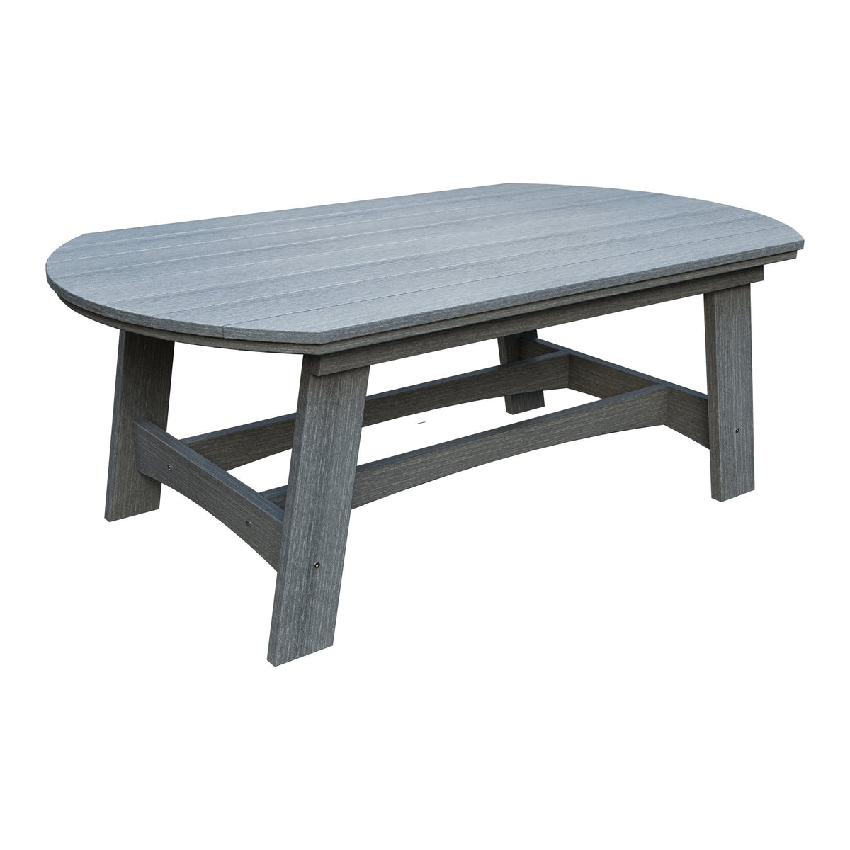 Amish Coastal Fanback 4' x 6' Patio Dining Table in Driftwood Gray