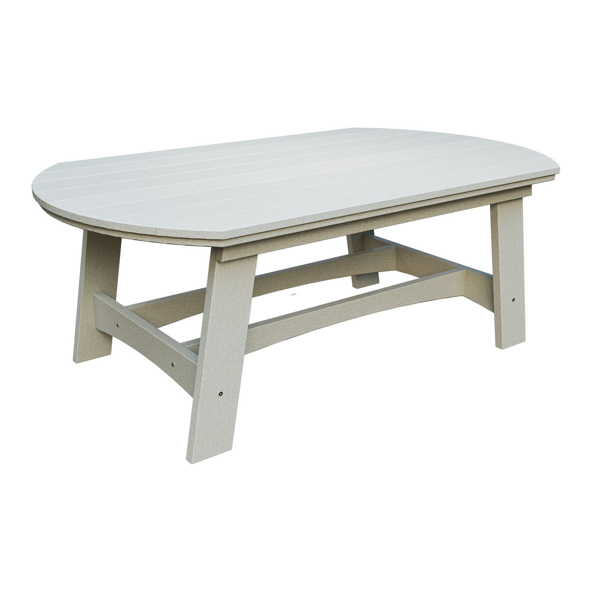Amish Coastal Fanback 4' x 6' Patio Dining Table in Ivory