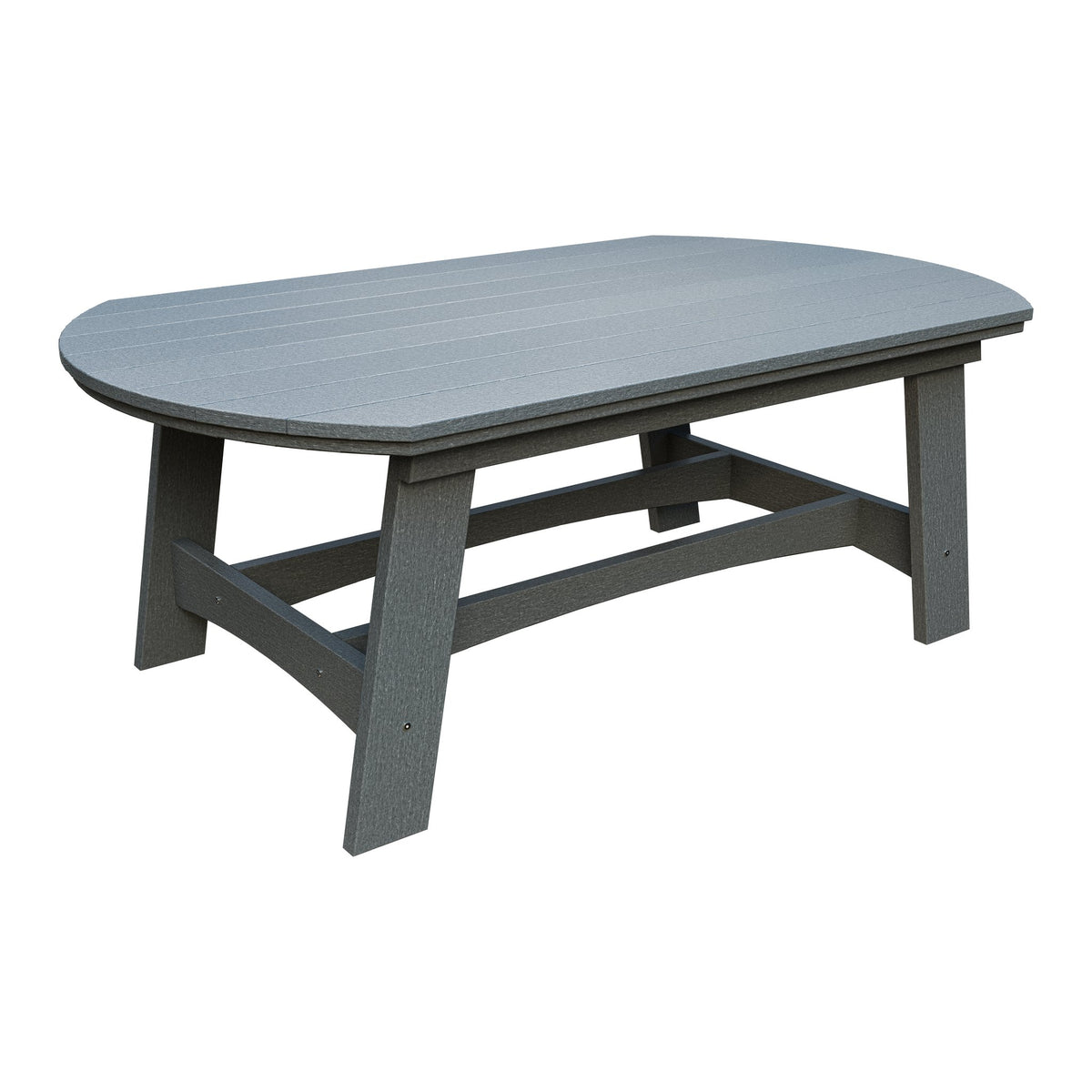 Amish Coastal Fanback 4' x 6' Patio Dining Table in Light Gray