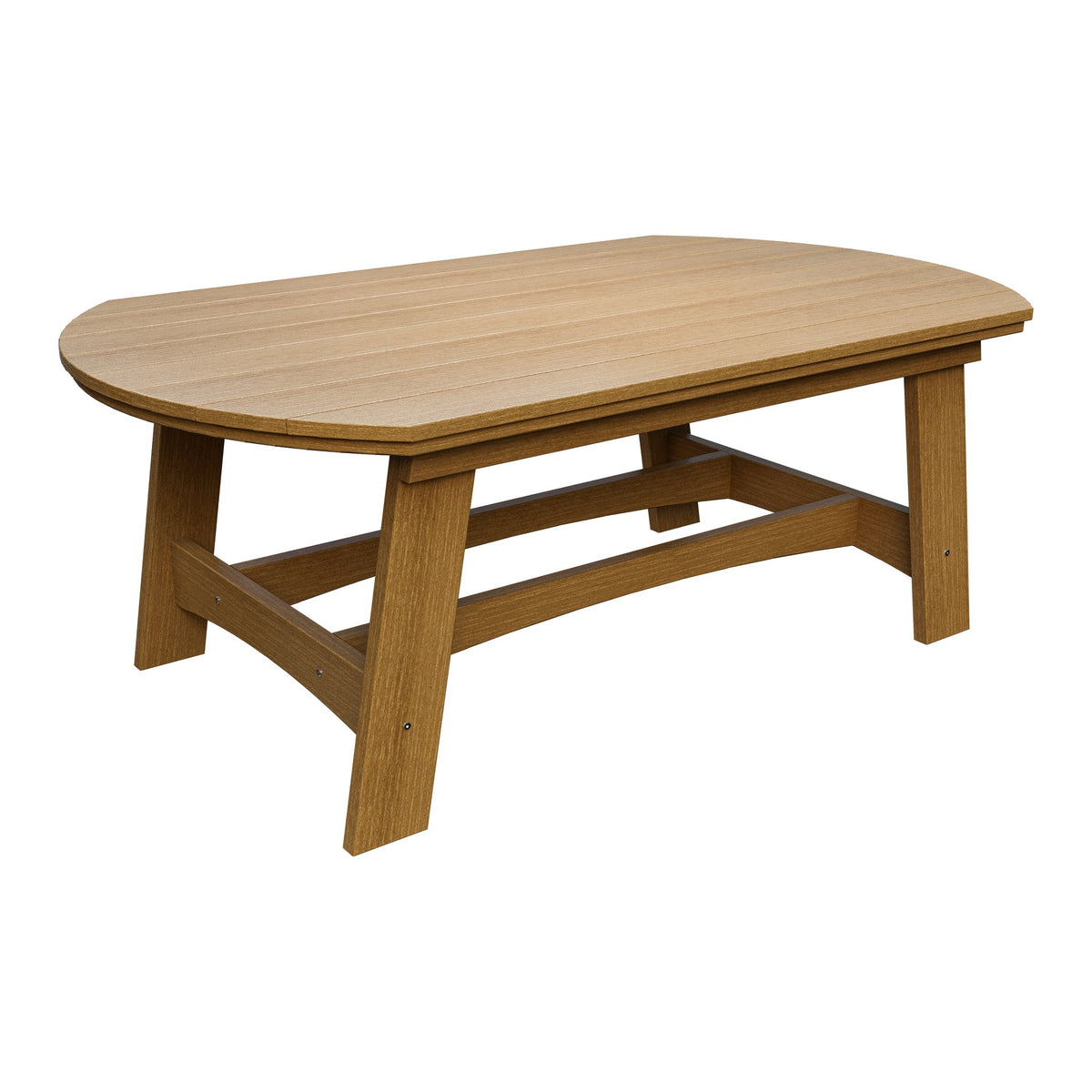 Amish Coastal Fanback 4' x 6' Patio Dining Table in Natural Teak