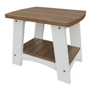 Amish Coastal Poly End Table in Antique Mahogany & White