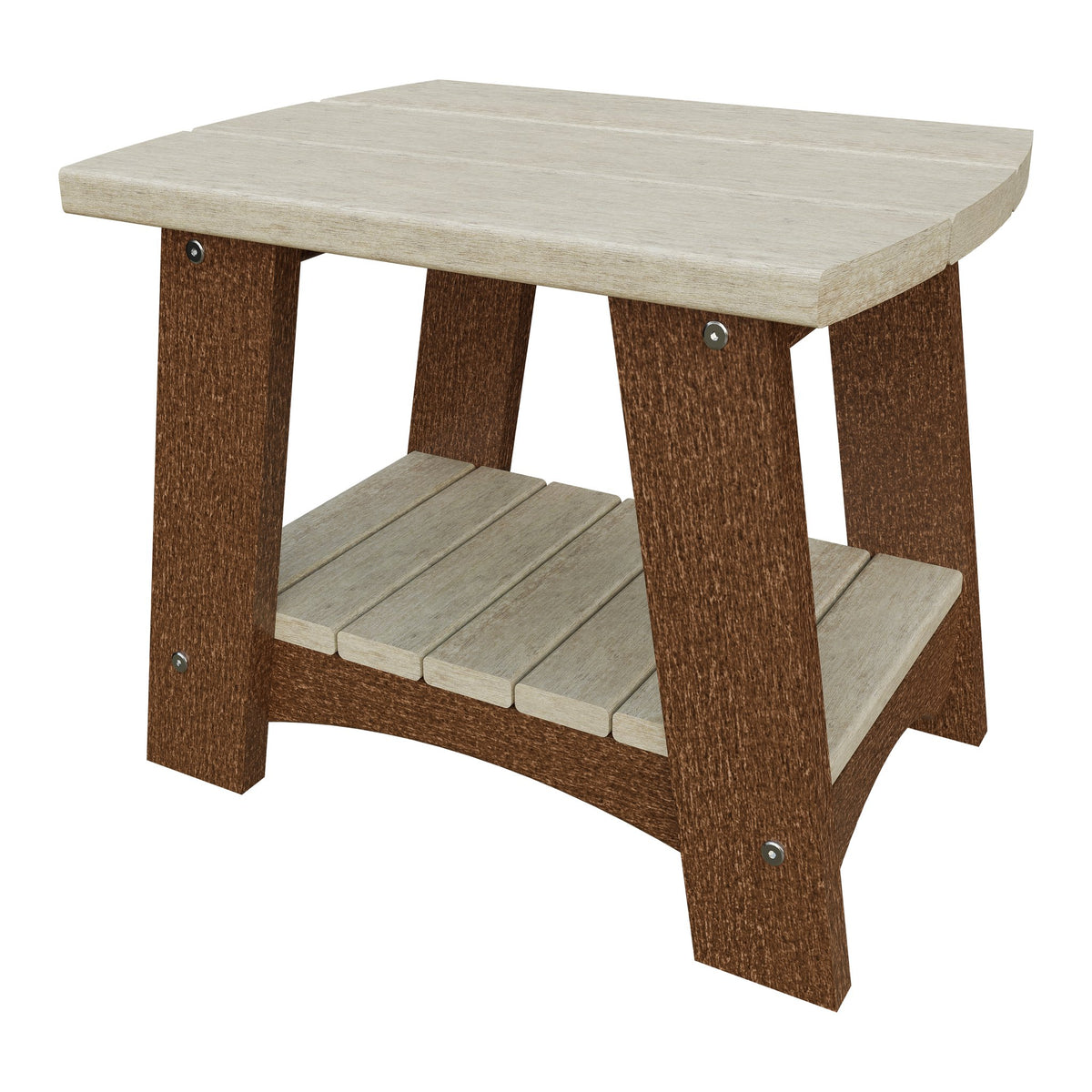Amish Coastal Poly End Table in Birchwood & Tudor Brown