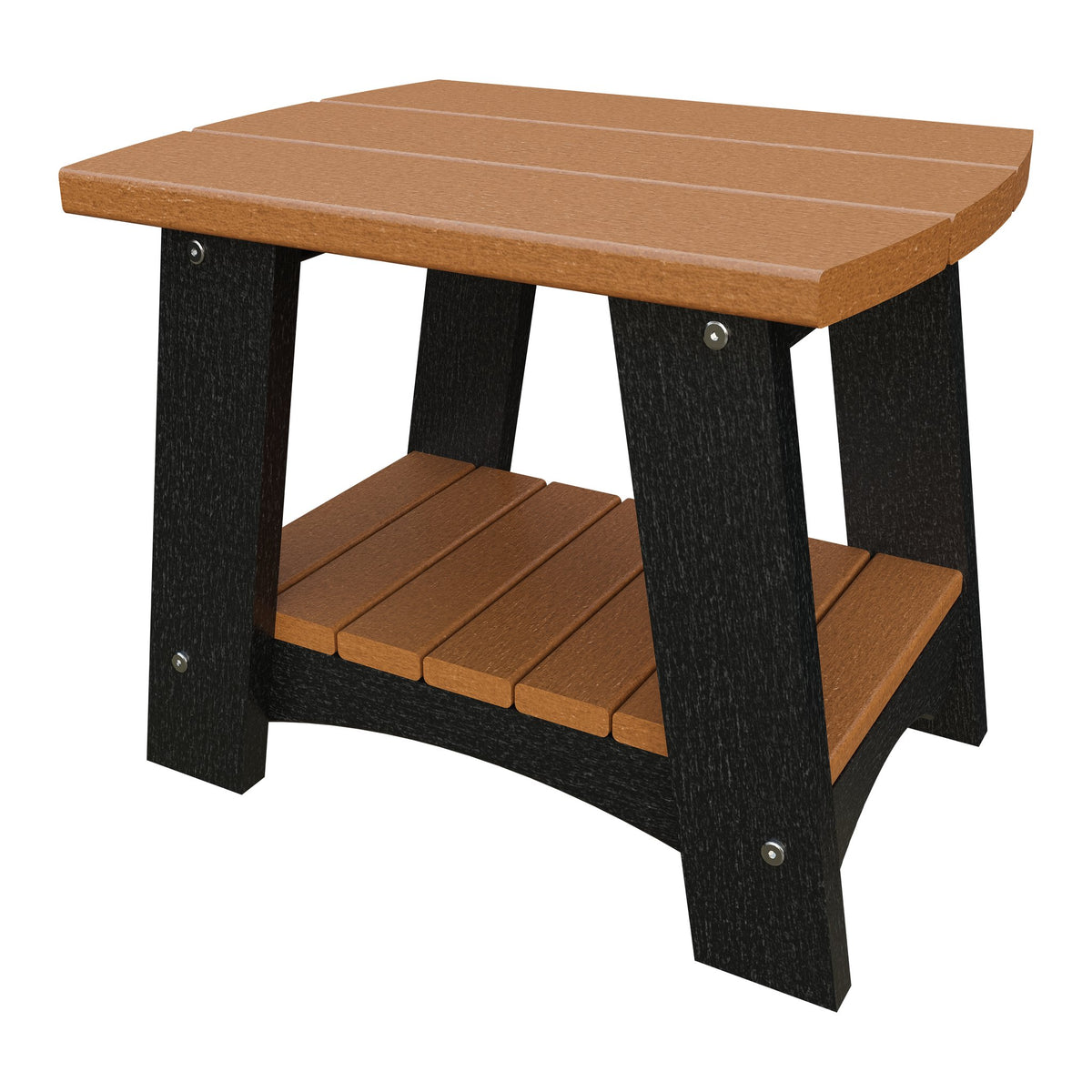 Amish Coastal Poly End Table in Cedar & Black