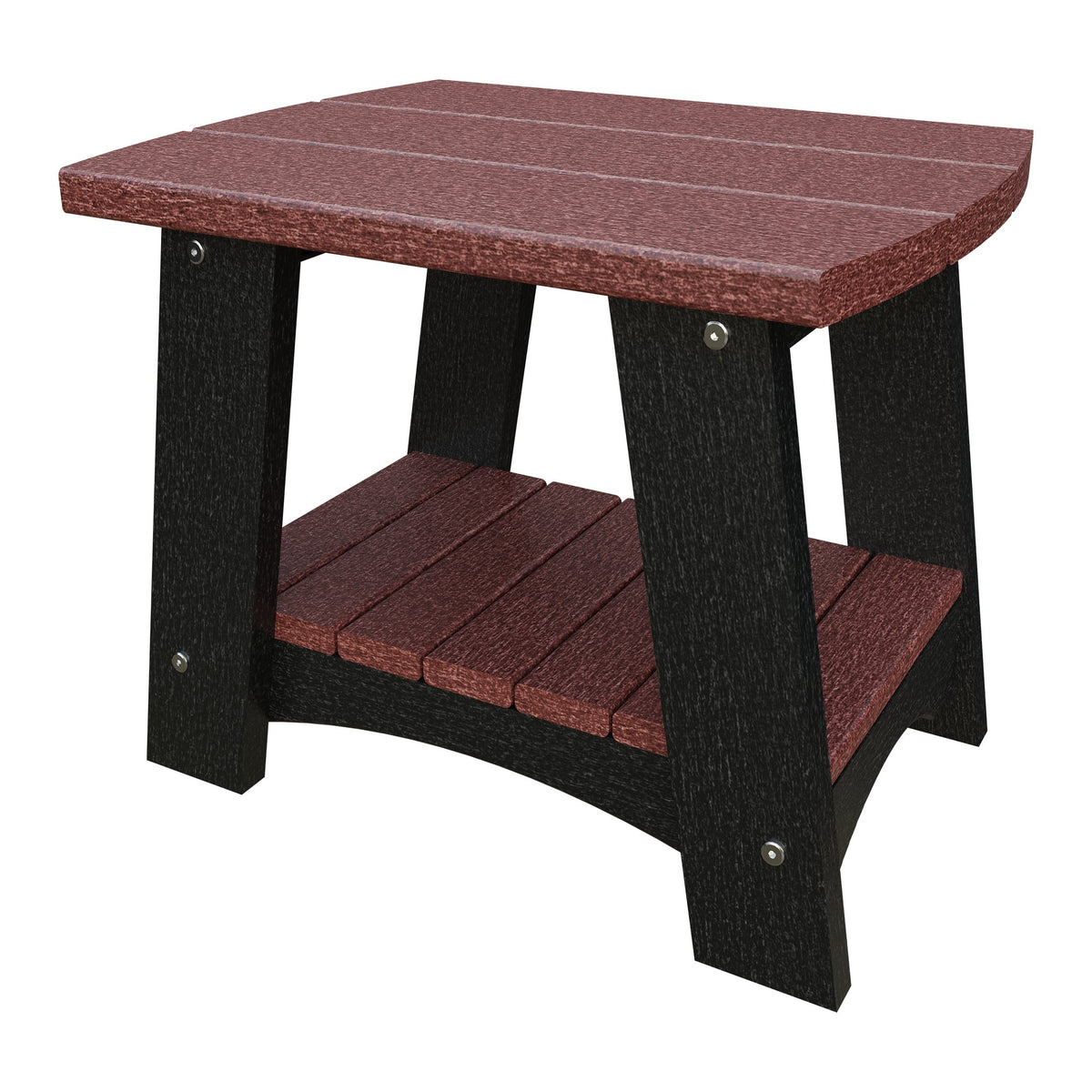 Amish Coastal Poly End Table in Cherrywood & Black