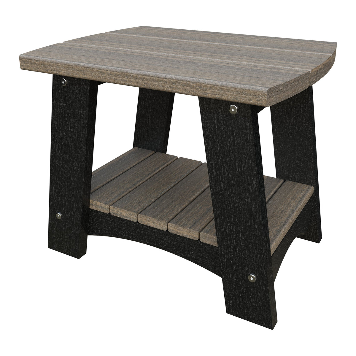 Amish Coastal Poly End Table in Coastal Gray & Black