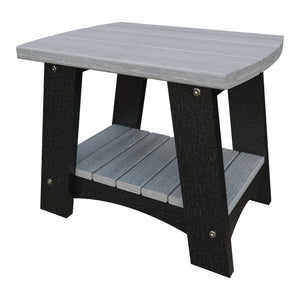 Amish Coastal Poly End Table in Driftwood Gray & Black