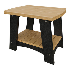 Amish Coastal Poly End Table in Natural Teak & Black