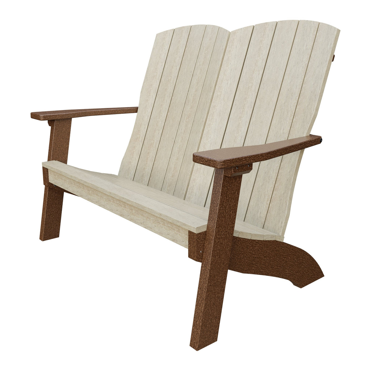 Amish Coastal Poly Love Seat in Birchwood & Tudor Brown