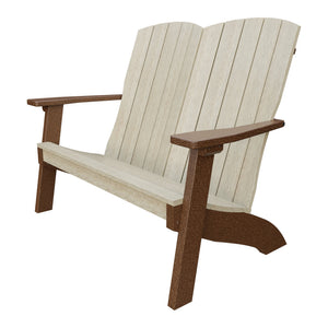 Amish Coastal Poly Love Seat in Birchwood & Tudor Brown
