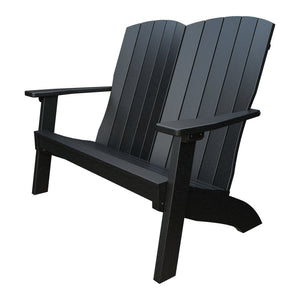Amish Coastal Poly Love Seat in Black