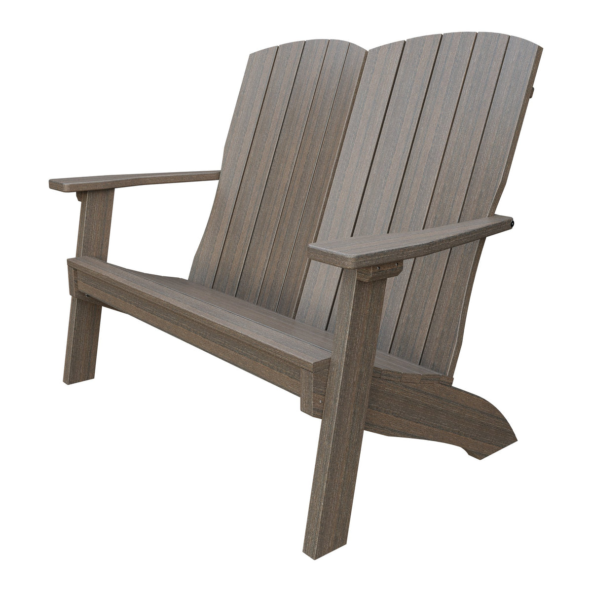 Amish Coastal Poly Love Seat in Brazilian Walnut