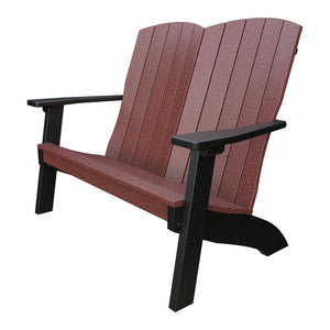 Amish Coastal Poly Love Seat in Cherrywood & Black