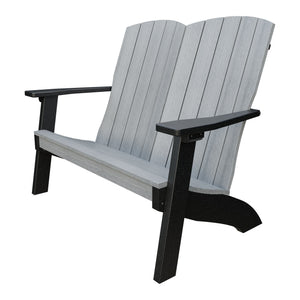 Amish Coastal Poly Love Seat in Driftwood Gray & Black