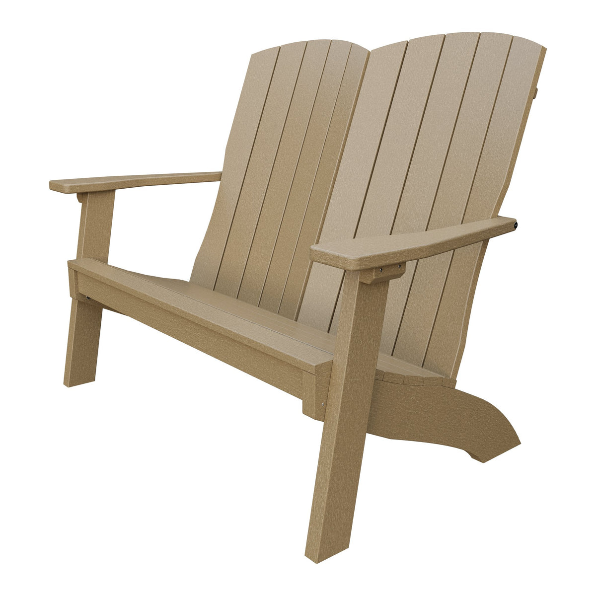 Amish Coastal Poly Love Seat in Weathered Wood