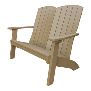 Amish Coastal Poly Love Seat in Weathered Wood