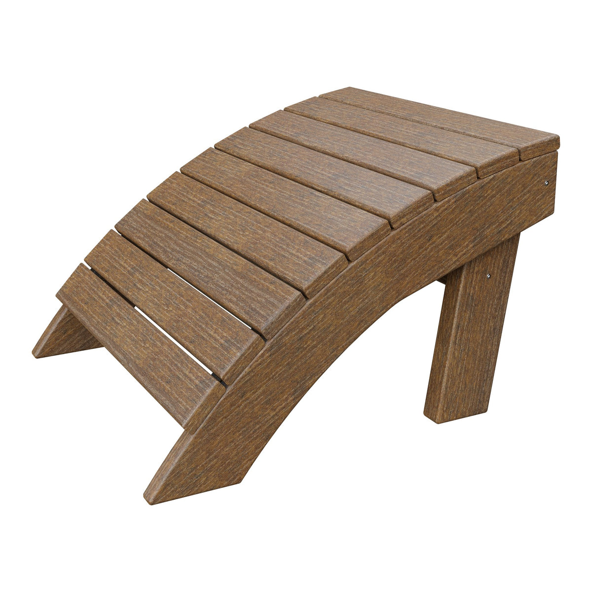 Amish Coastal Poly Ottoman in Antique Mahogany