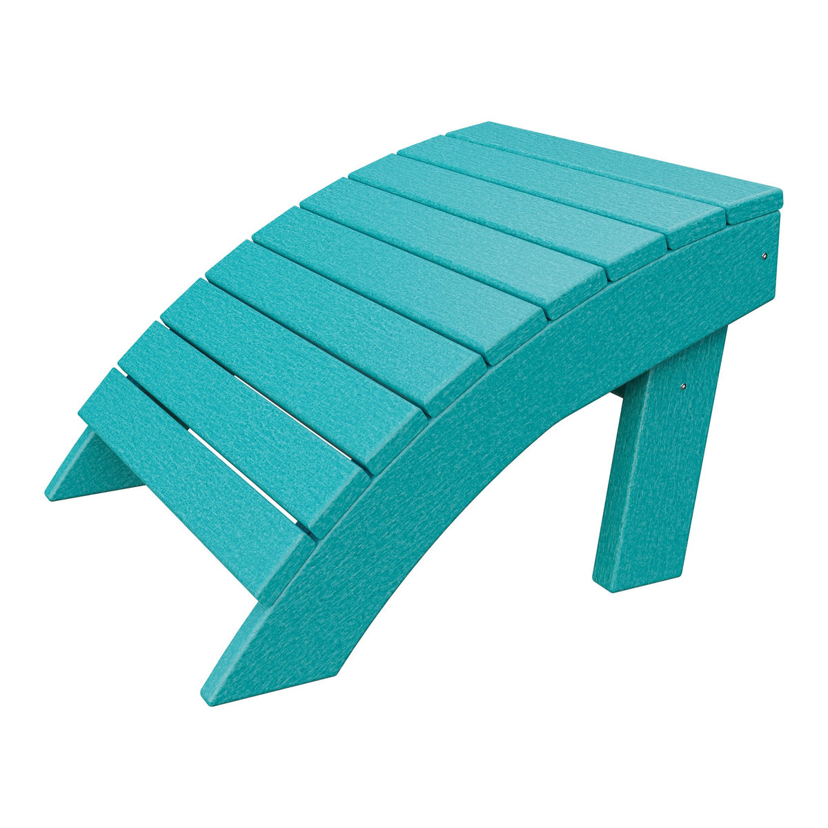 Amish Coastal Poly Ottoman in Aruba Blue
