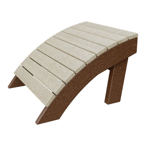 Amish Coastal Poly Ottoman in Birchwood & Tudor Brown