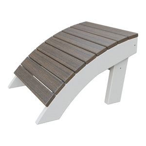 Amish Coastal Poly Ottoman in Brazilian Walnut & White