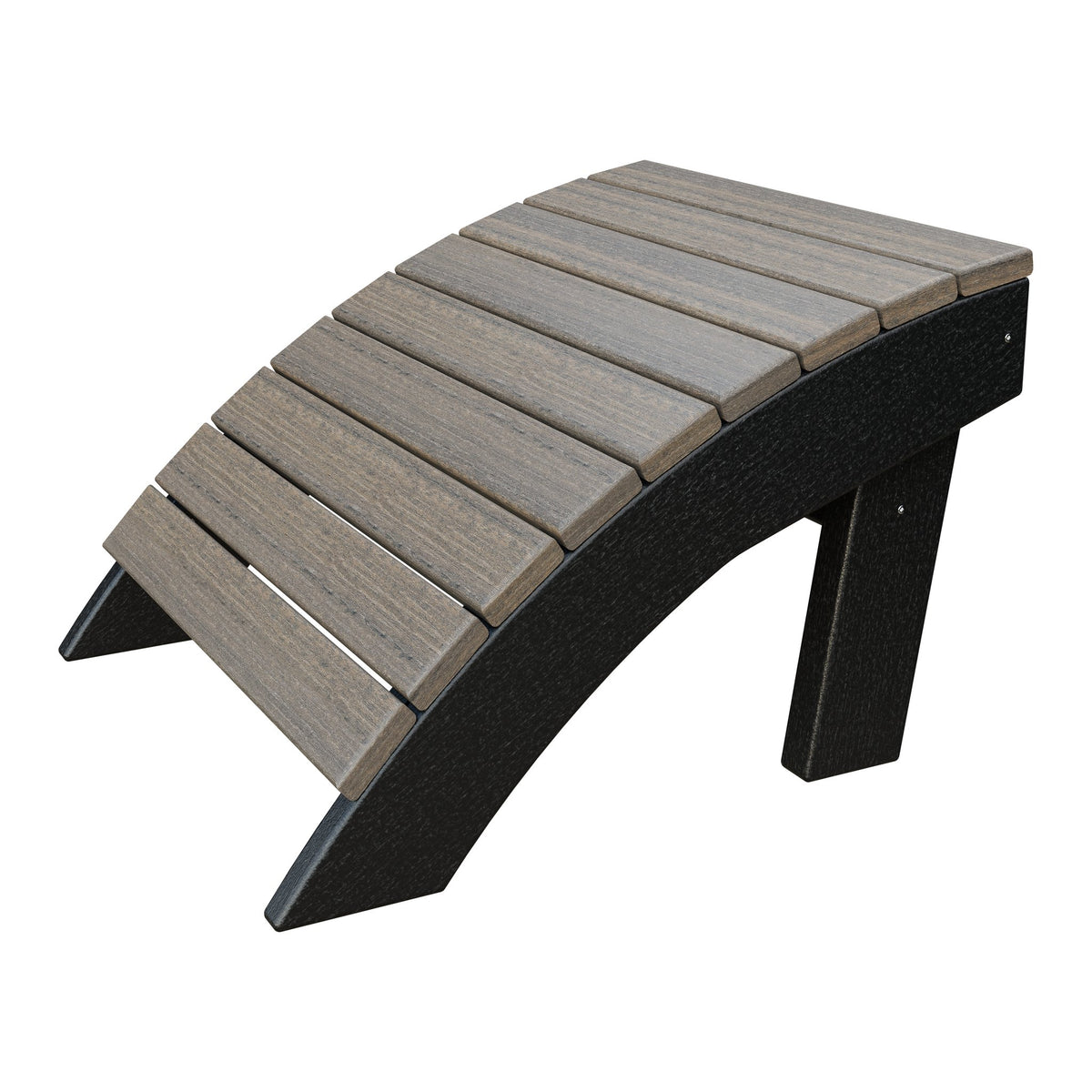 Amish Coastal Poly Ottoman in Coastal Gray & Black