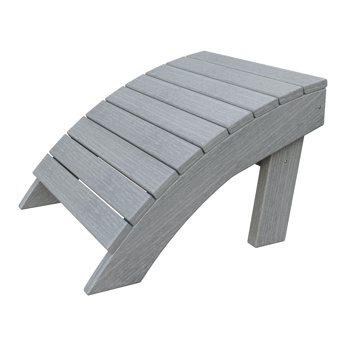 Amish Coastal Poly Ottoman in Driftwood Gray