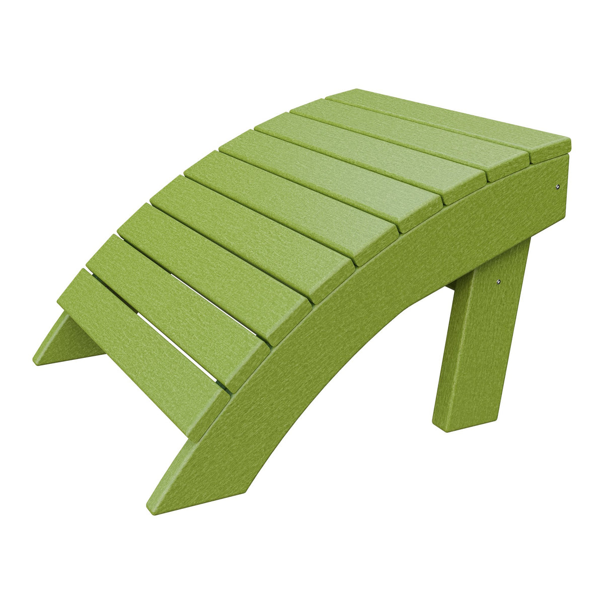 Amish Coastal Poly Ottoman in Tropical Lime Green