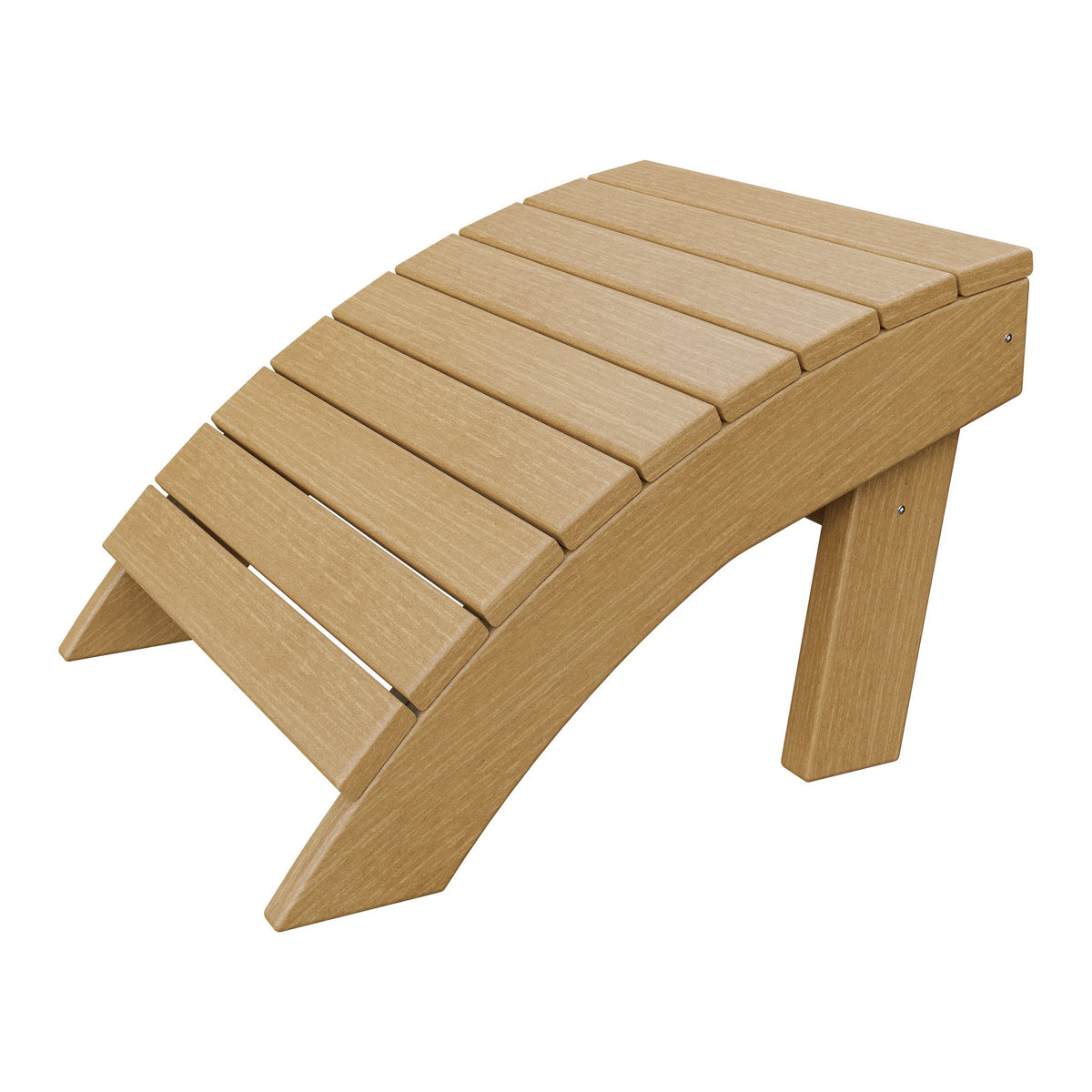 Amish Coastal Poly Ottoman in Natural Teak