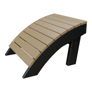Amish Coastal Poly Ottoman in Weathered Wood & Black