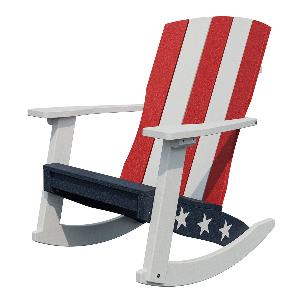 Amish Coastal Poly Patio Rocker in Patriot