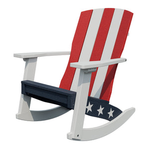 Amish Coastal Poly Patio Rocker in Patriot