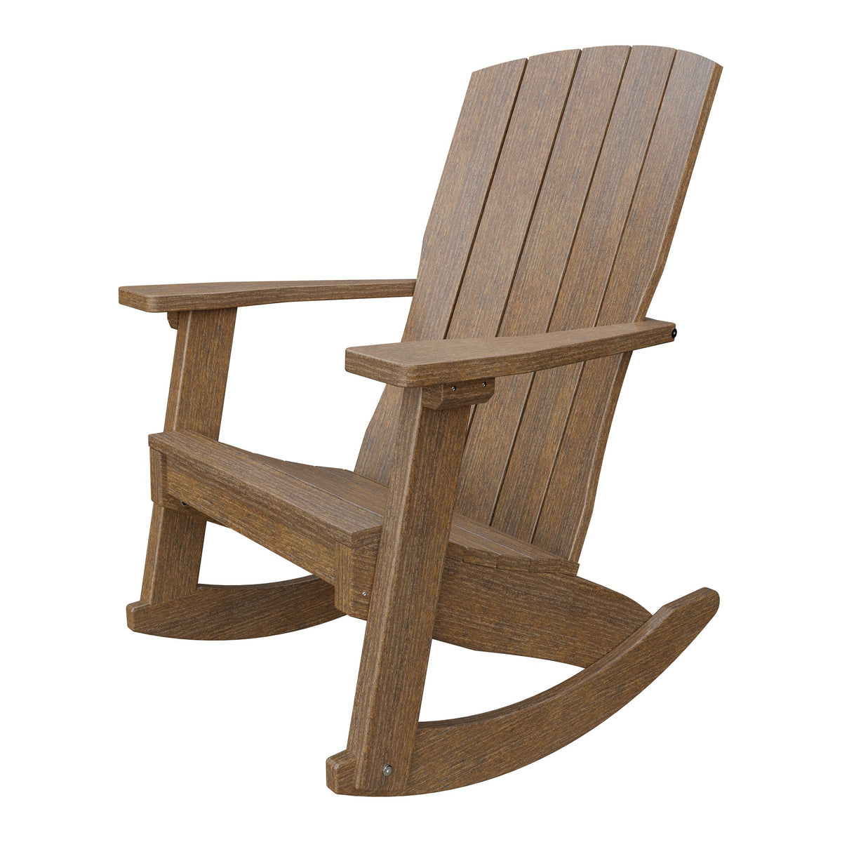 Amish Coastal Poly Patio Rocker in Antique Mahogany