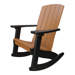 Amish Coastal Poly Patio Rocker in Cedar & Black