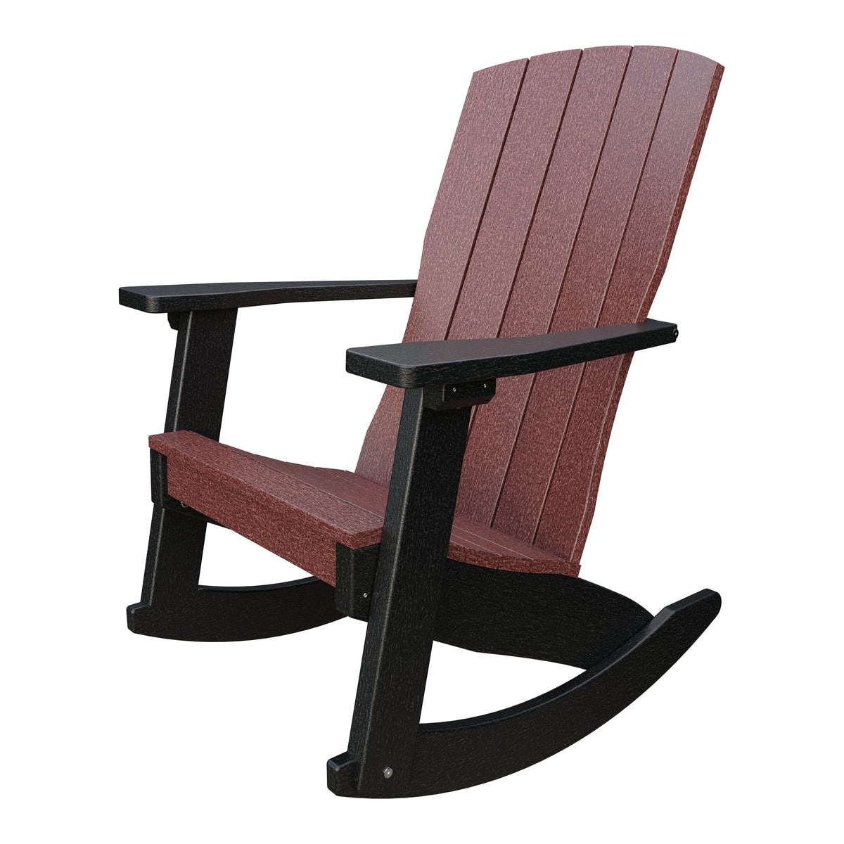 Amish Coastal Poly Patio Rocker in Cherrywood & Black