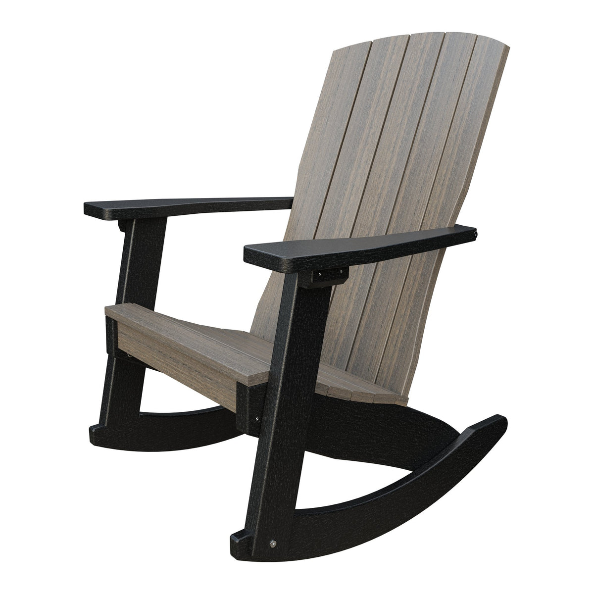 Amish Coastal Poly Patio Rocker in Coastal Gray & Black