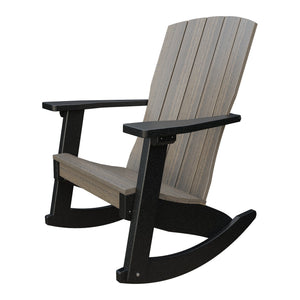 Amish Coastal Poly Patio Rocker in Coastal Gray & Black