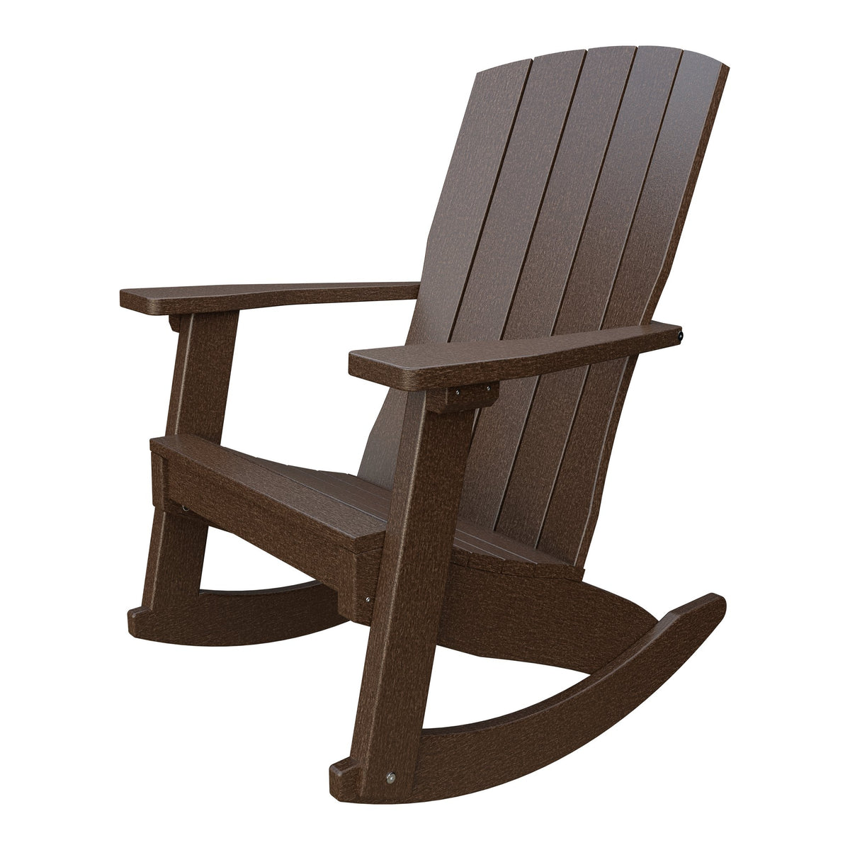Amish Coastal Poly Patio Rocker in Milwaukee Brown